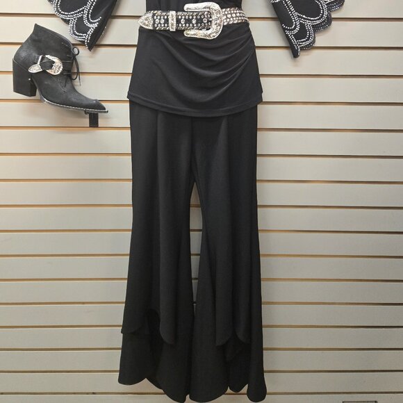 Designer Joseph Ribkoff Black bling cold shoulder pant top suit size 6 - Picture 3 of 3